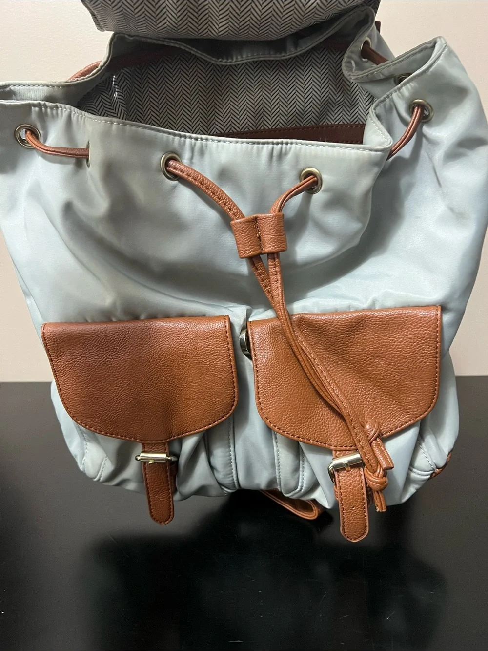 Steve Madden Two-Tone Gray and Brown Backpack